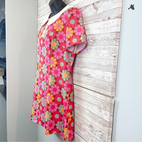 DOLLS KILL Sugar Thrillz Retro Floral Peter Pan Collar Mini Dress XXL - Picture 5 of 12